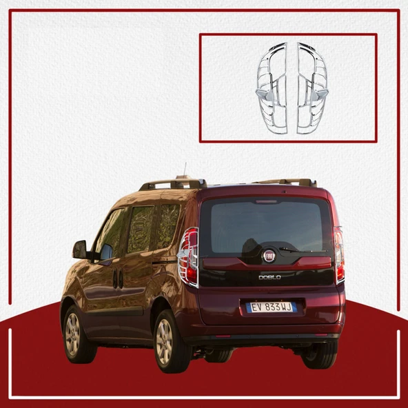 UNC Fiat Doblo Stop Çerçevesi 2015- ABS Krom - Resim 2