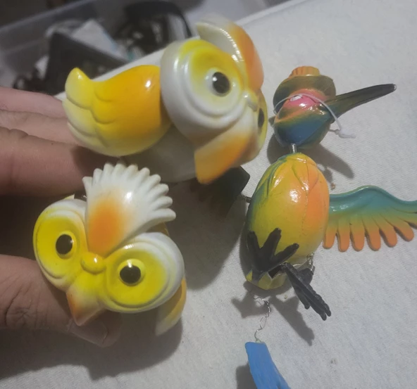Dekoratif yayli mika 3 lü kuş ürün görseli 1