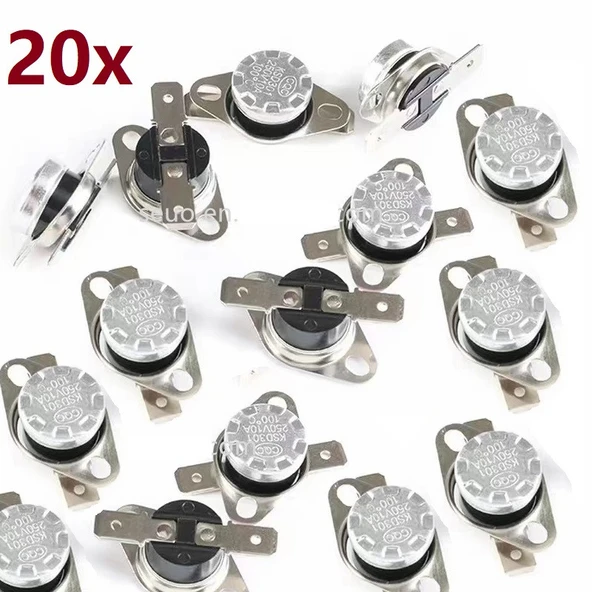 20 Adet KSD302 70C 16A Limit Termostat - Resim 2