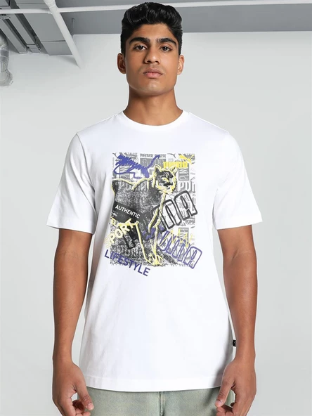 Puma Graphics Photoprint Tee Erkek Beyaz Tişört - 683213 02 ürün görseli 1