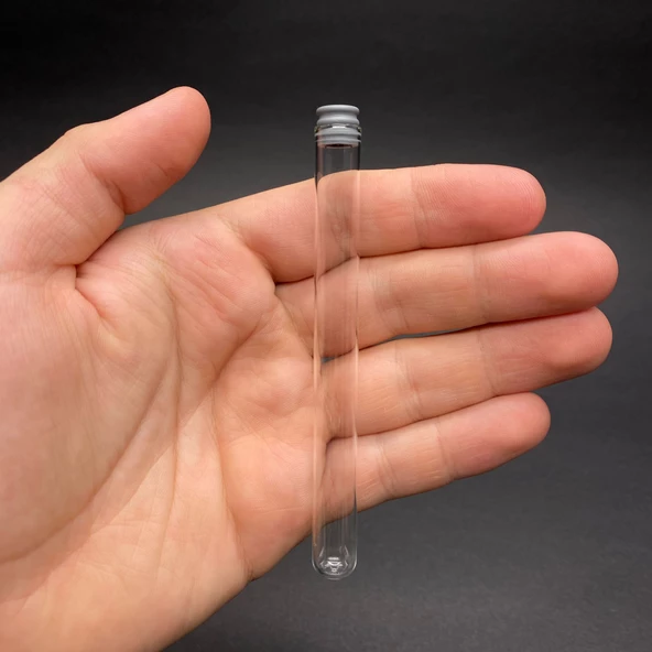 5 Ml Cam Deney Tüpü 10 Cm  , Gri Kauçuk Tıpalı 5 Cc Cam Tüp x 10 Adet ürün görseli 1