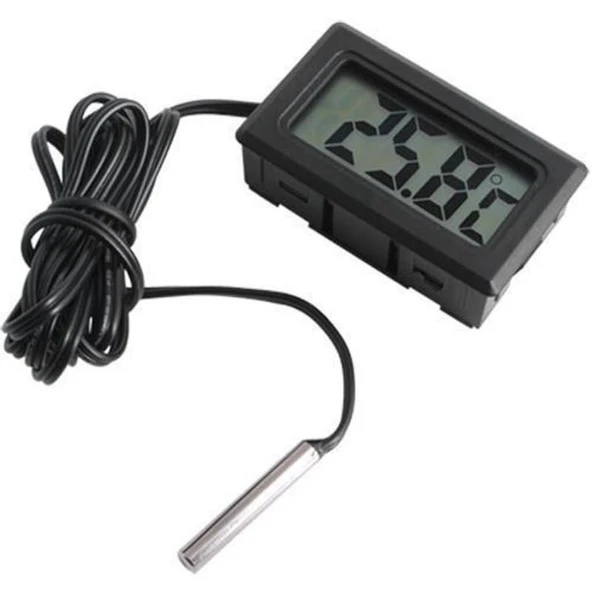 Dijital Ekran Sıcaklık Ölçer Kuluçka Termometre Metal Problu Arduino ürün görseli 1
