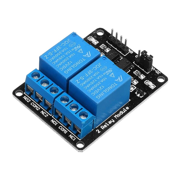 12V 2 Kanal Röle Kartı (Geliştirme Kartlarıyla Uyumlu) Arduino ürün görseli 1