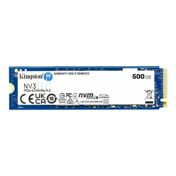 Kingston NV3 500GB M2 NVMe Gen4 5000/3000MB/s (SNV3S/500G) ürün görseli 1
