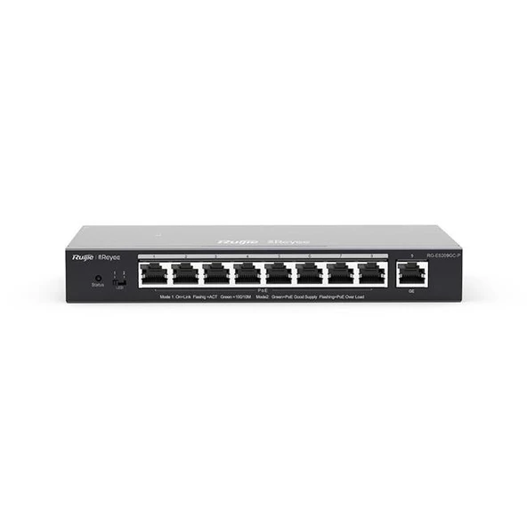 RUIJIE REYEE RG-ES209GC-P 9PORT GIGABIT SWITCH 8P POE 120W ürün görseli 1
