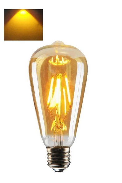 Cata CT-4350 4W (30W) Armut Rustik Led Ampul 1800K Amber ST-64 Edison Ampul ürün görseli 1