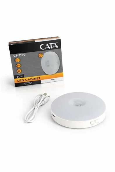 Cata CT-5180 Fotosel Sensörlü Şarjlı Led Dolap İçi , Merdiven Aydınlatması - Mıknatıslı Kablosuz Gece Lambası ürün görseli 1