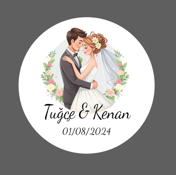 Gelin Damat Etiket 20 ADET ürün görseli 1