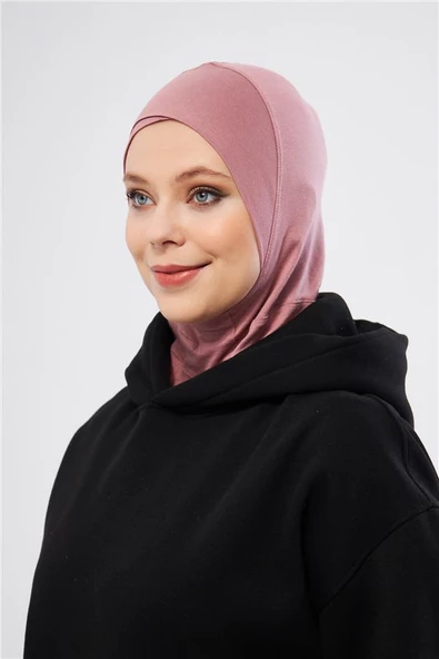 Gül Kurusu Pratik Hazır Geçmeli Bone Viskon Çapraz Sporcu Hijab 2110_18 ürün görseli 1