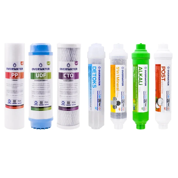 OverWater Açık Kasa Su Arıtma Cihazı 7 li Filtresi Seti Aşamalı ( Membransız Set ) FKN70MAD ürün görseli 1