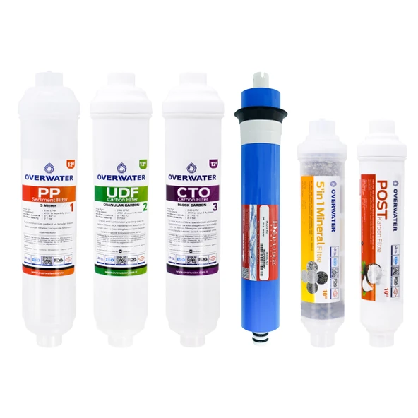 OverWater Kapalı Kasa Su Arıtma Cihazı 6 Lı Inline Filtresi Seti 10 Aşamalı Özel Sarım Membran Filtre ürün görseli 1