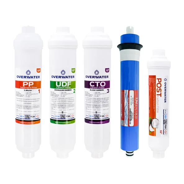 OverWater Kapalı Kasa Su Arıtma Cihazı 5 Li Inline Filtresi Seti 5 Aşamalı Özel Sarım Membran Filtre ürün görseli 1