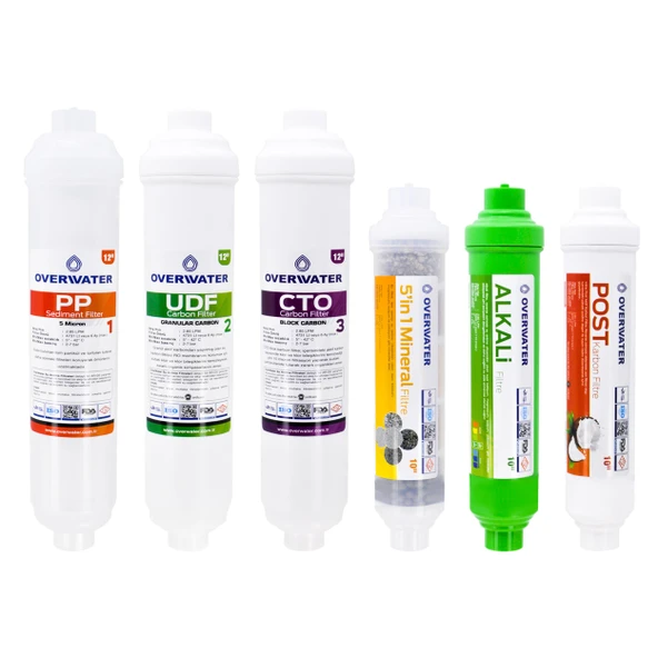 OverWater Kapalı Kasa Su Arıtma Cihazı 6 lı Inline Filtresi Seti Aşamalı ( Membransız Set ) FIN60MA ürün görseli 1