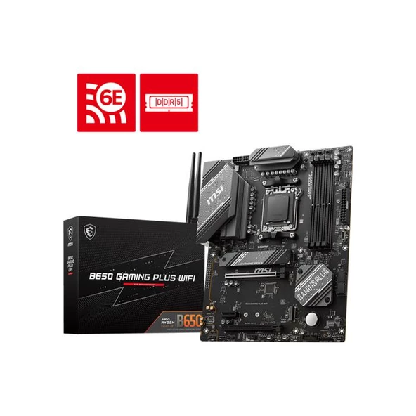 Msı B650 Gamıng Plus Wıfı Am5 Ddr5 Ses Glan Dp/Hdmı Sata3 Usb3.2 Atx ürün görseli 1