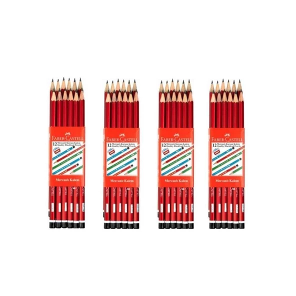 Faber-Castell Kurşun Kalem Köşeli Mercanlı -  48 ADET ürün görseli 1