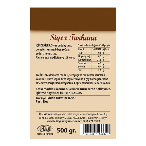 Siyez Tarhana 500 Gr - Resim 2