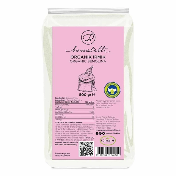 Organik İrmik 500 Gr ürün görseli 1