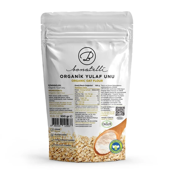 Organik Yulaf Unu 300 Gr ürün görseli 1