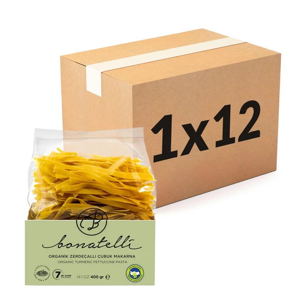 Organik Zerdeçallı Çubuk Makarna 400 Gr X 16'lı Paket ürün görseli 1