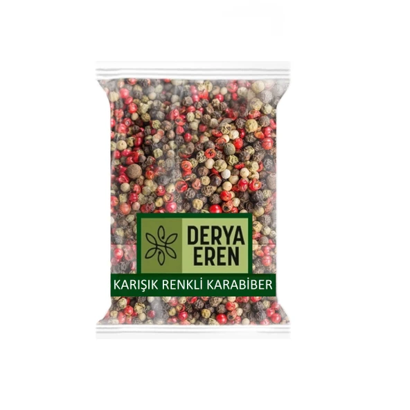 Akbiber, Karabiber, Yeşil ve Kırmızı Karabiber Tane Karışık 250 gr, Derya Eren ürün görseli 1