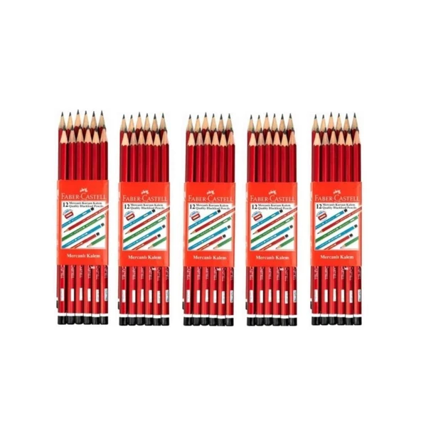 Faber-Castell Kurşun Kalem Köşeli Mercanlı -  60 ADET ürün görseli 1