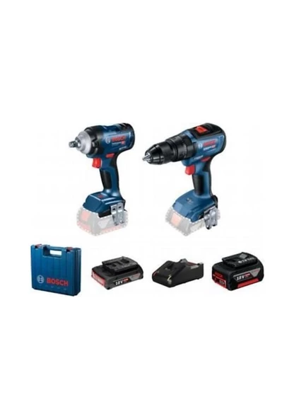 BOSCH 06019K0003 Gds 18V-400 Somun Sıkma+Gsb 18V-50 Delme Vidalama İkili Set ürün görseli 1