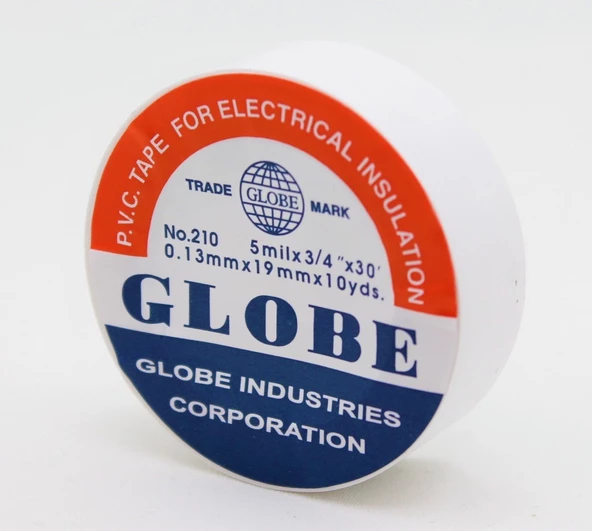 Globe Pvc Elektrik İzolasyon Bant "0.13X19X10Yards" (Beyaz) (500'Lü 1 Koli) ürün görseli 1