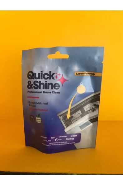Quick&Shine Bulaşık Makinesi Kokusu Vegan Limon Ferahlığı ürün görseli 1