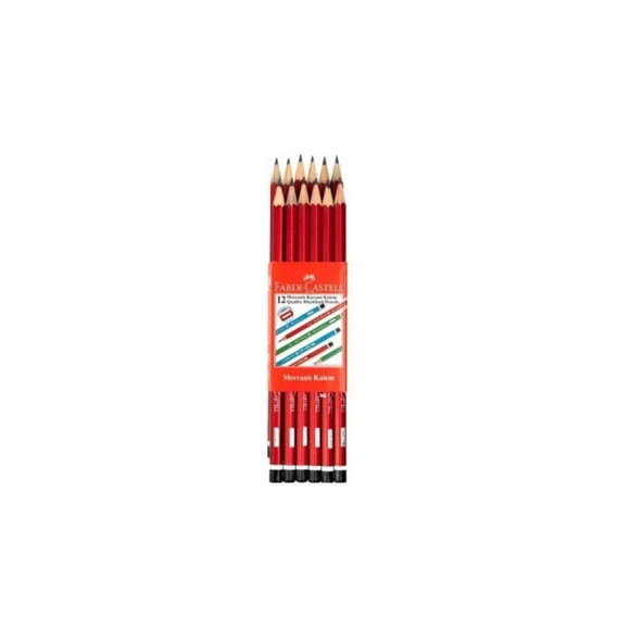 Faber-Castell Kurşun Kalem Köşeli Mercanlı -  12 ADET ürün görseli 1