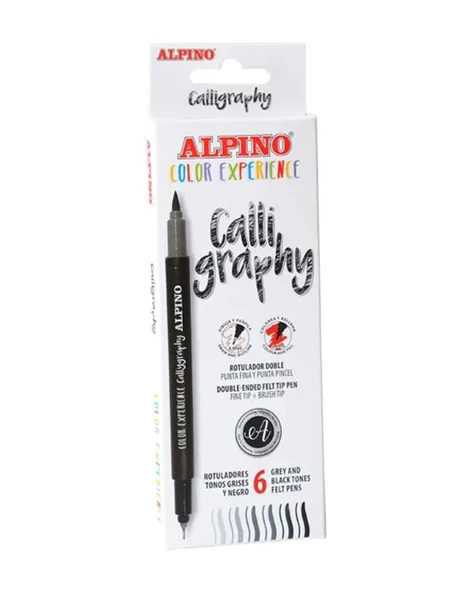 Alpino Color Experience Calligraphy Set Çift Yönlü 6lı ürün görseli 1