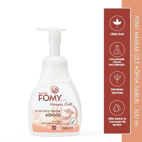 FOMY Hassas Cilt Kuru & Sert Ciltler için Yoğun Nemlendirici ve Arındırıcı Kremli Köpük Sabun 300 ml ürün görseli 1