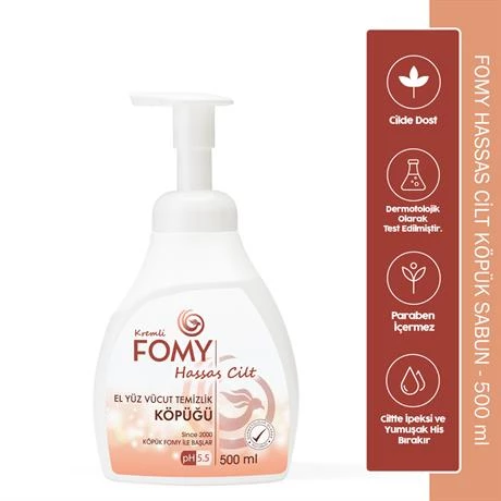 FOMY Hassas Cilt Kuru & Sert Ciltler için Yoğun Nemlendirici ve Arındırıcı Kremli Köpük Sabun 500 ml ürün görseli 1