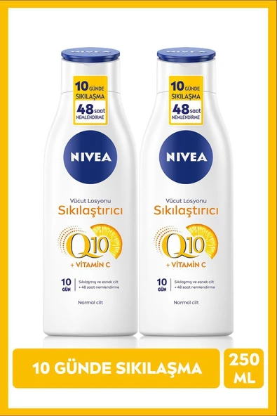 Nivea Q10 Sıkılaştırıcı Vücut Losyonu 250ml, 10Günde Sıkılaş, C Vitamini, Nemlendirici, Esnek Cilt, X2Adet ürün görseli 1