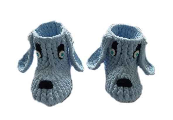 Gri Örgü Amigurumi Organik Panduf Ev Botu ürün görseli 1