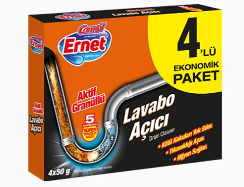 ERNET LAVABO AÇICI GRANÜL 4'LÜ EKONOMİK PAKET 4X50 GR ürün görseli 1