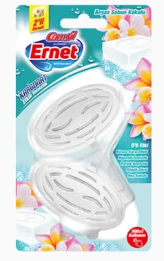 ERNET KLOZET BLOK ÇAMAŞIR SUYU KATKILI BEYAZ SABUN KOKULU 2X40 GR ürün görseli 1