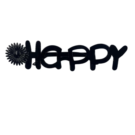 Parti Gözlük Çiçekli Happy Siyah ürün görseli 1