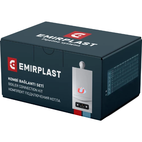 Emirplast Kombi Alt bağlantı montaj seti dirsekli pp 8`li Paket ürün görseli 1