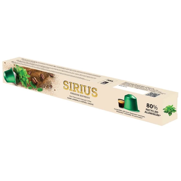 Sirius Premium Nane Aromalı Kapsül Kahve (Nespresso Uyumlu) - 10 Adet ürün görseli 1
