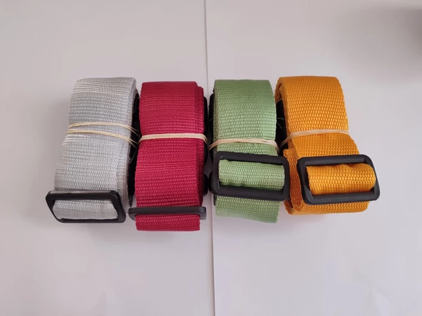 Gri, Bordo, Su Yeşili ve Portakal Renk Valiz Kemeri 4 Cm toplam 4 Adet ürün görseli 1