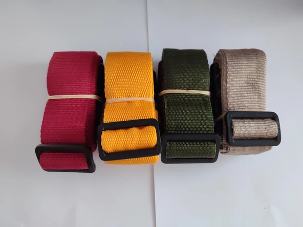 Bordo, Portakal, Haki Yeşil Ve Bej Renk Valiz Kemeri 4 Cm toplam 4 Adet ürün görseli 1