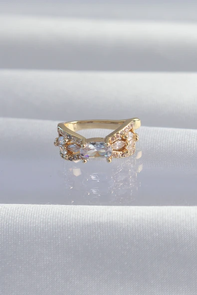 Pirinç Gold Renk Zirkon Taş Kaplama Earcuff Küpe - EBJ240820W26737 ürün görseli 1