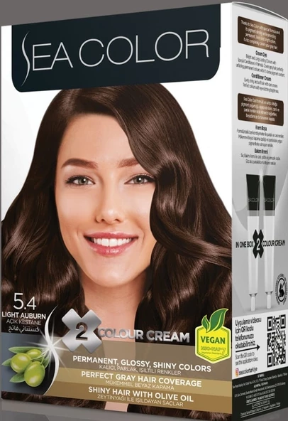 SEA COLOR 2 Lİ TÜP KREM SAÇ BOYASI 5/4 AÇIK KESTANE ürün görseli 1