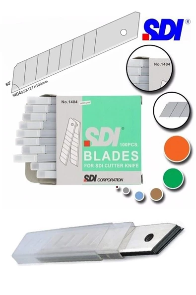 Maket Bıçağı Yedeği Geniş 10 Tüp 10 lu 18 mm SDI Falçata Bıçağı Yedek Ağızları Koli Karton Kesici Hobi ürün görseli 1