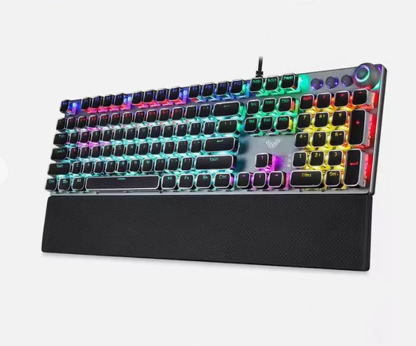 TechTic Aula F2088 Mekanik Klavye Makro Tuşlu Rgb Oyun Klavyesi Mavi Switch Gökkuşağı Aydınlatmalı ürün görseli 1