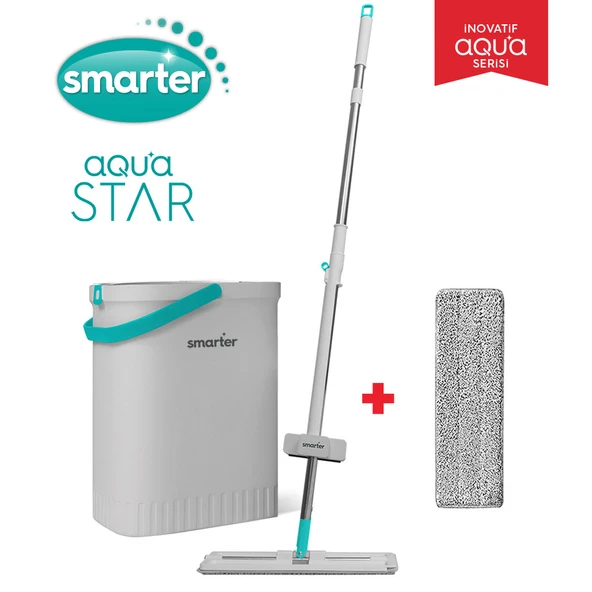 SMARTER AQUA STAR TEMİZLİK SETİ + YEDEK TABLET MOP PASPAS ürün görseli 1