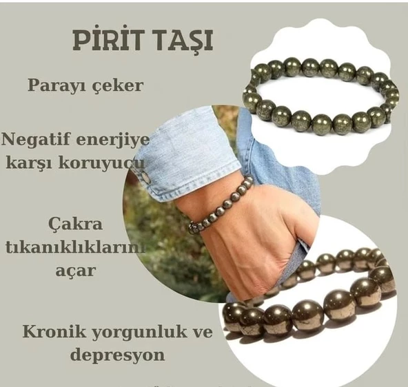 Pirit taşı bileklik ürün görseli 1