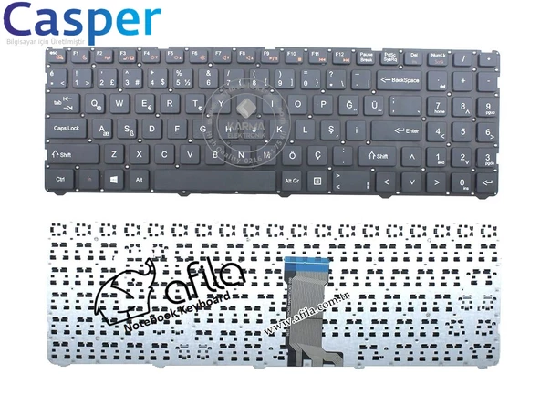 Casper C600 (2015-2016) Notebook Klavye - Tuş Takımı / Siyah - TR - Resim 2