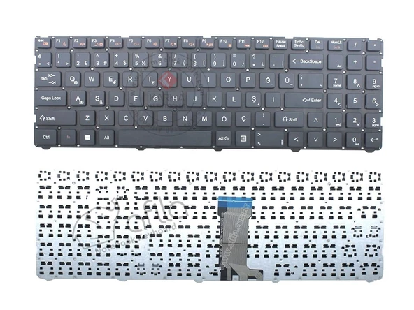 Casper C600 (2015-2016) Notebook Klavye - Tuş Takımı / Siyah - TR - Resim 3