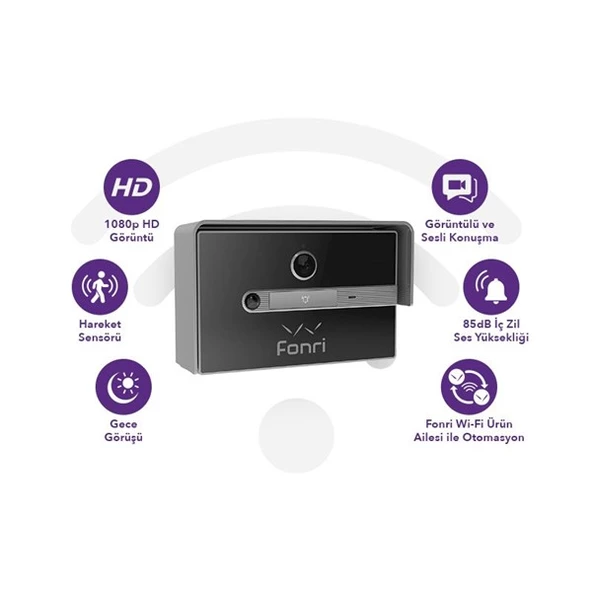Fonri Wf3-El3-0502-02 Wıfı Kablosuz Akıllı Kapı Zili ürün görseli 1